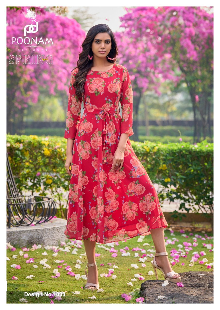 Spring Valley By Poonam Designer Party Wear Kurtis Catalog